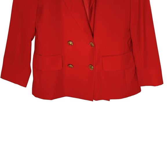 Yves Saint Laurent L Vintage Double Breasted Suit Jacket Blazer Power Red *flaw - Picture 5 of 11